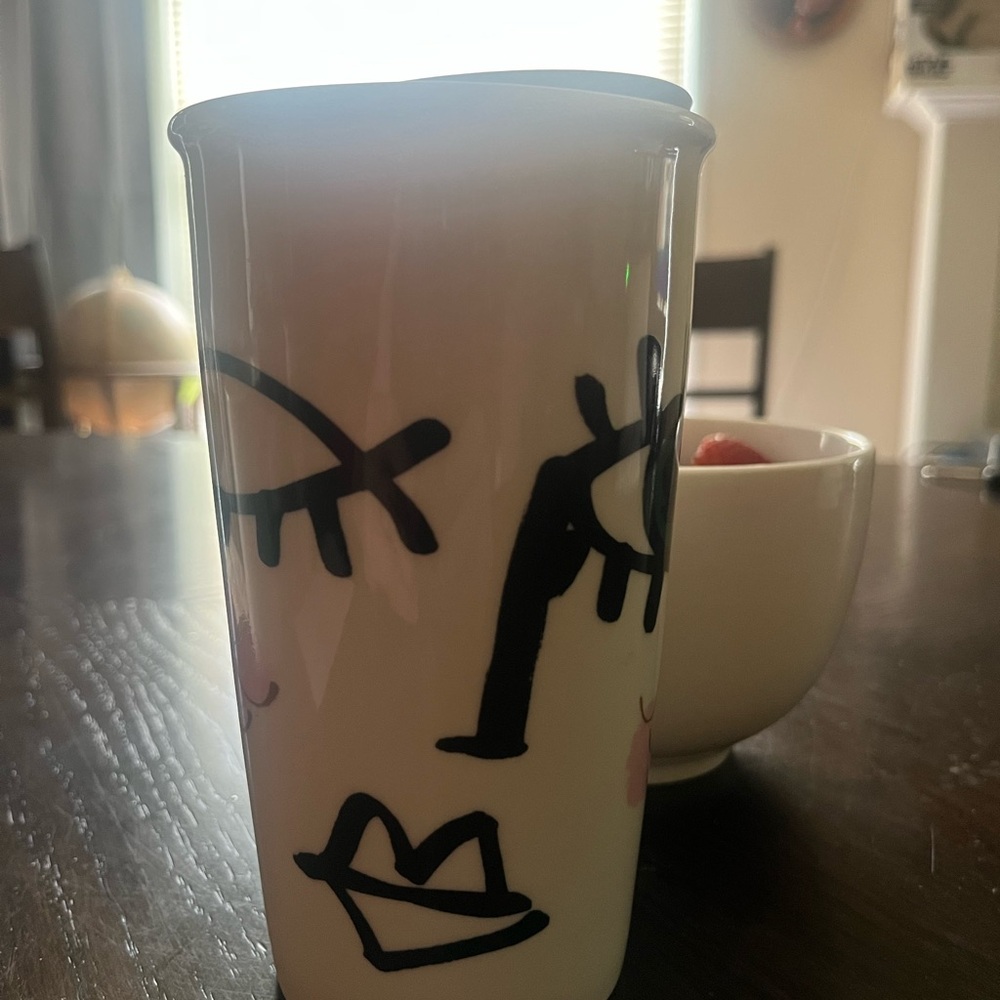 Artistic Face Design Ceramic Mug Starbucks 12 oz